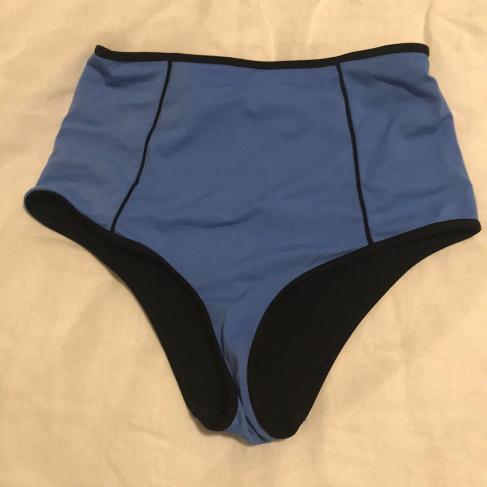 Bhigh waisted blue bikini bottoms ASOS